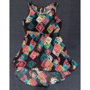 Sleeveless Shirt Women's Small Petite Multicolor Long Flowy Tank Top